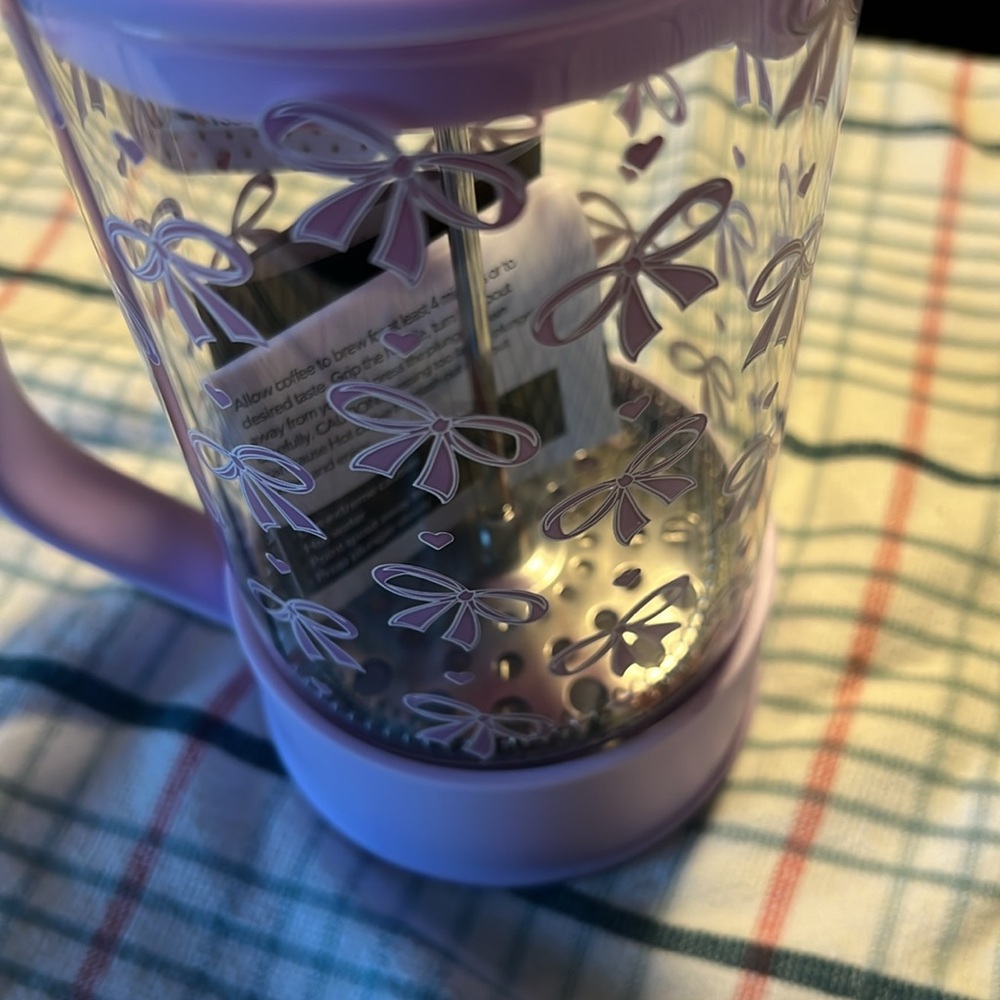 Paris Hilton 8-Cup French Press Coffee Maker lavender a bow design NEW - Picture 6 of 9